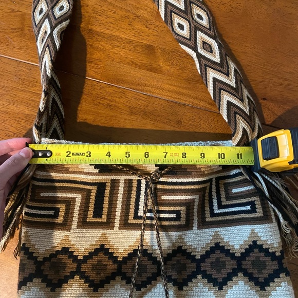 Bohemian Crossbody Bag. Indigenously Handmade by skilled artists. Brown shades. - Picture 11 of 13